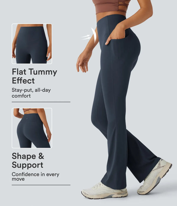 UltraSculpt™ High-Waisted Tummy Control Bootcut Leggings with Pockets